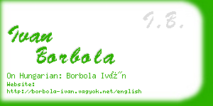 ivan borbola business card